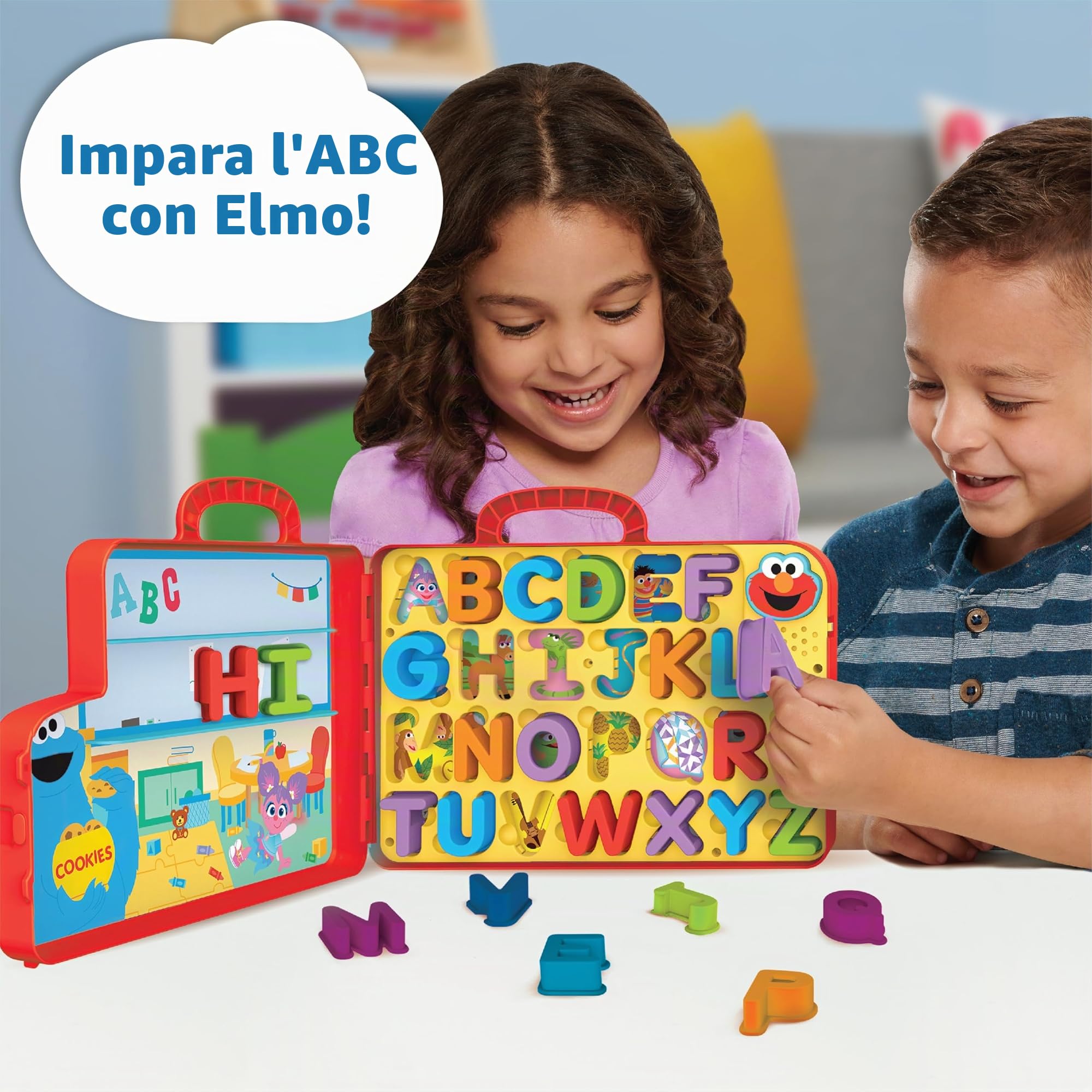 Sesame Street Elmo's Letters Bus 57588 - Tavola per attività Scolastica e apprendimento prescolare, Multicolore, M