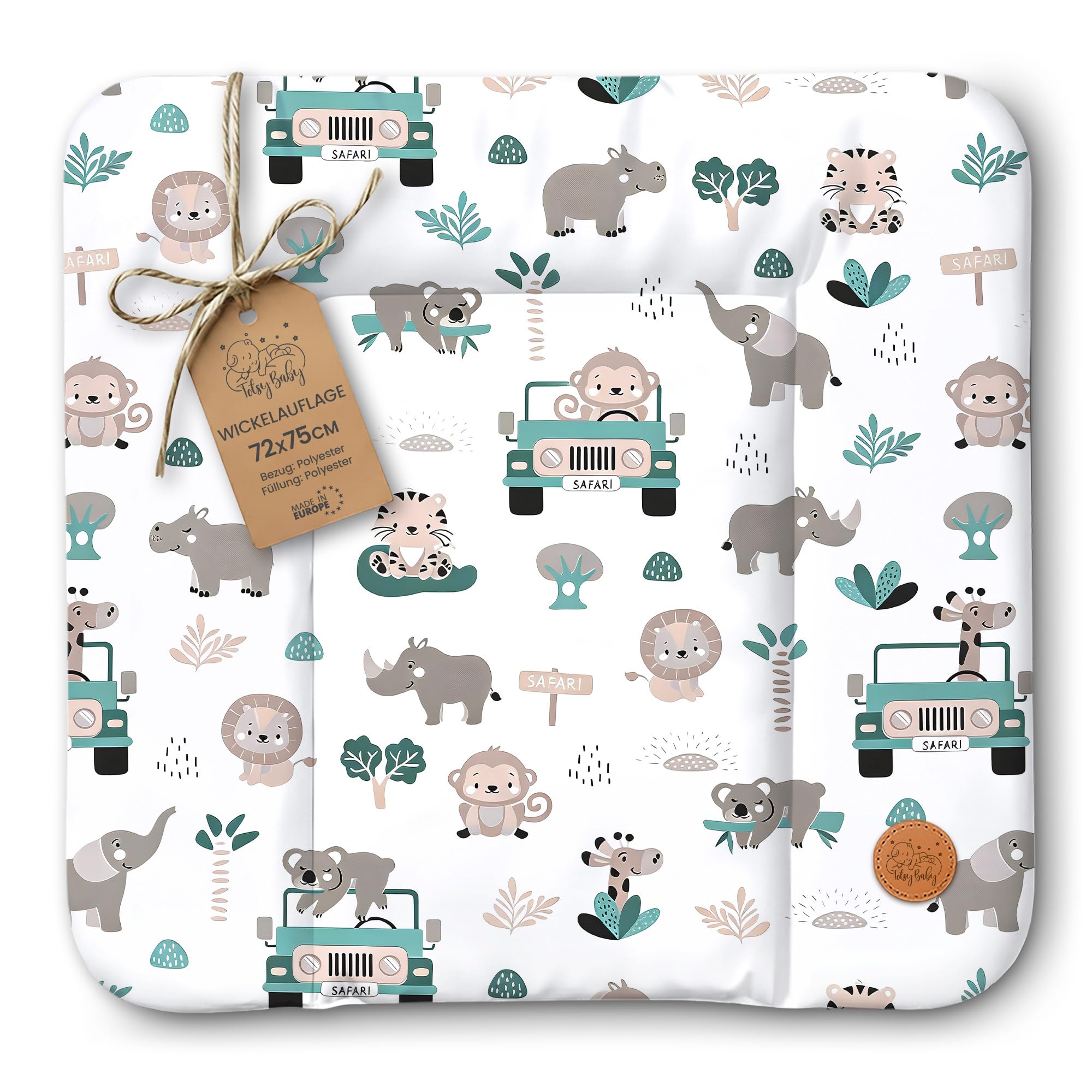 Changing pad wipeable and Waterproof 75x72 cm - Changing mat to Place on Changing Table, Changing top, Changing Dresser, or Washing Machine, Changing mat 75 x 72 Africa