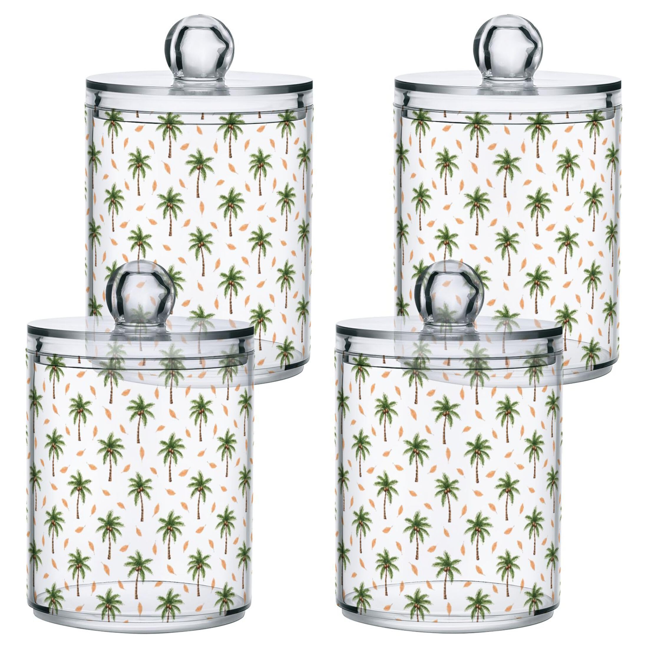 Distributeur de noix de coco en plastique lot de 4 pots d'apothicaire pour coton