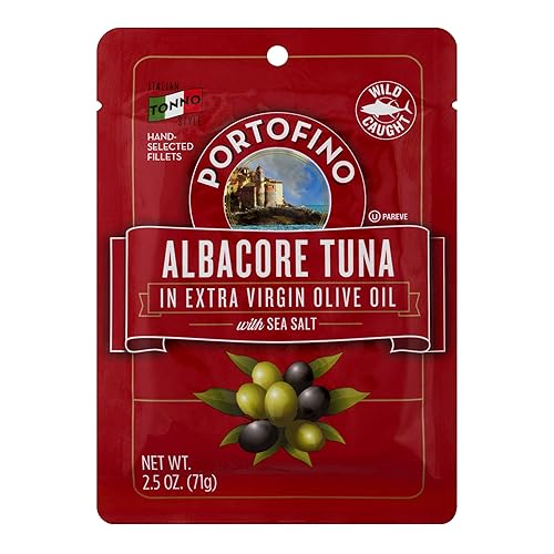 Portofino Atún Albacore en bolsa de aceite de oliva virgen extra, 2.5 onzas