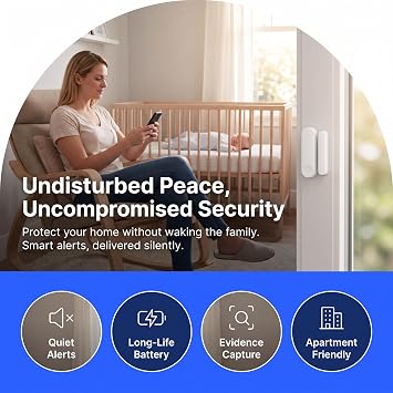 ホームセキュリティシステム、モーション検知器、ドアアラームセンサー、ヴィラ、リモート、AlexaとGoogle対応、ワイヤレスアラームシステム、4G SMS/Tuyaアプリインスタントアラート月額料金なしD-1点セット