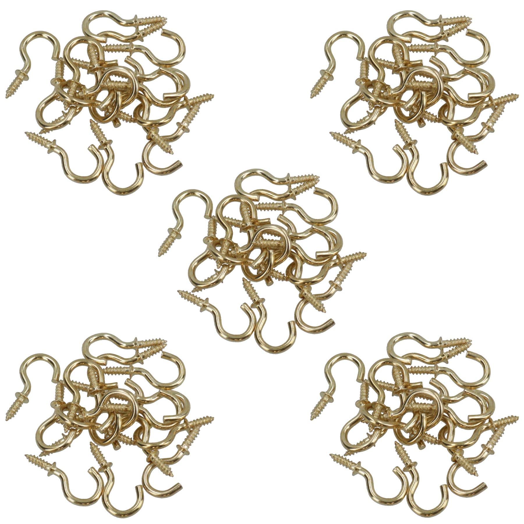 Ab Tools Shouldered Screw Hooks Fasteners Hanger Brass Plated 8Mm Dia 16Mm Length 85Pc