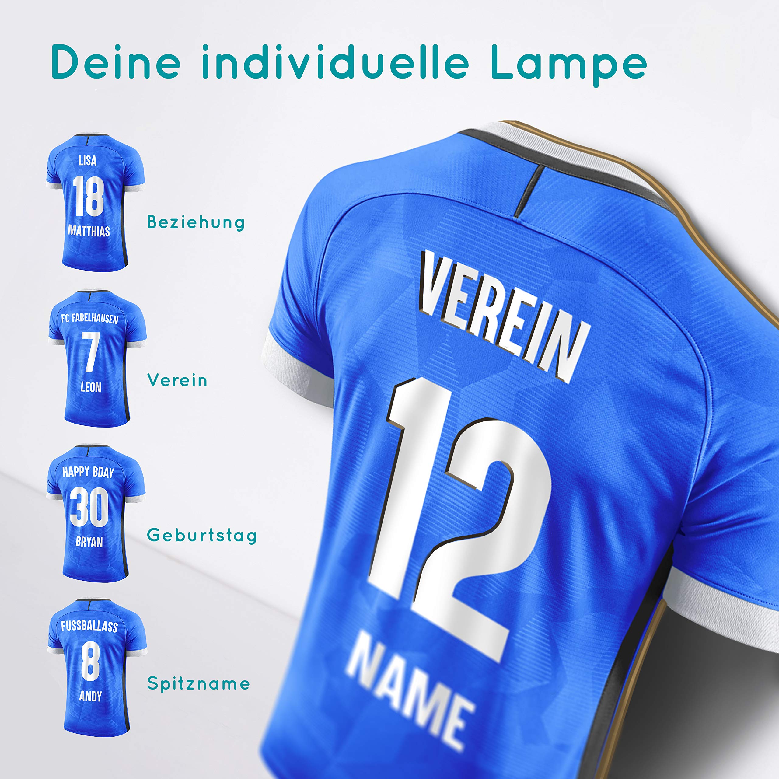 Elbeffekt Trikotlampe für Bielefeld Fans aus Holz - personalisierbares Geschenk - schenke dein individuellen Bielefeld Fanartikel aus Echtholz