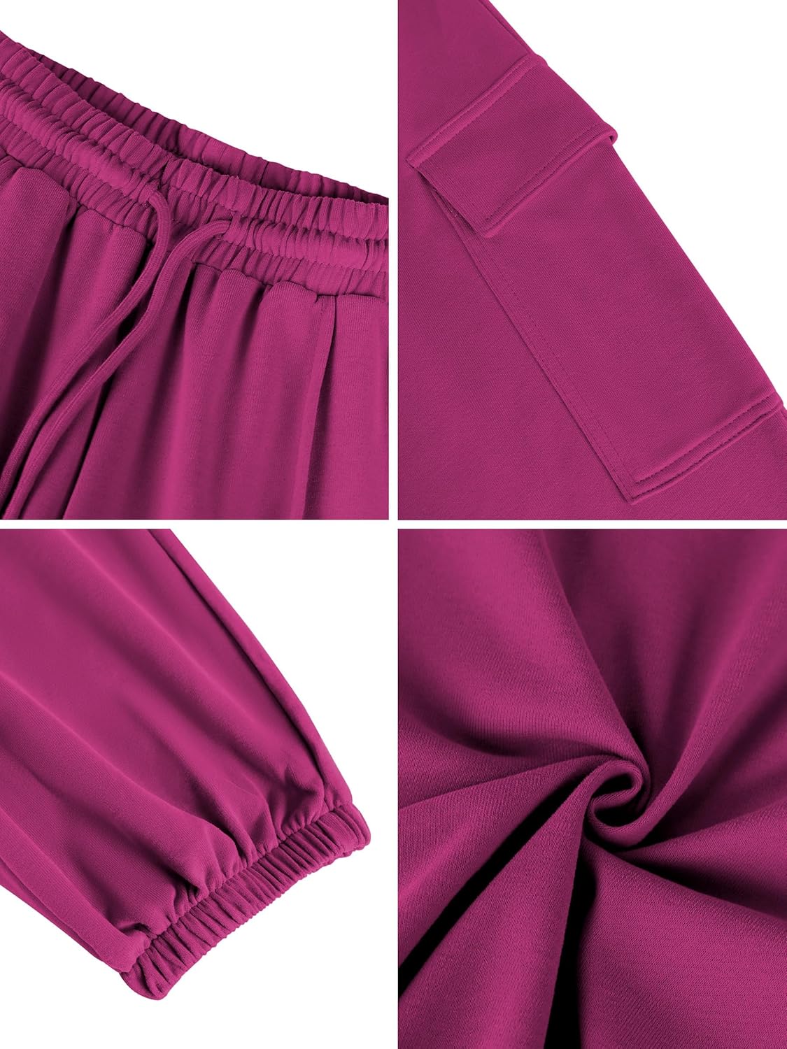 Missufe Women's Joggers Sweatpants Elastic High Waist Drawstring Cinch Bottom Casual Pants with Pockets - Image 6