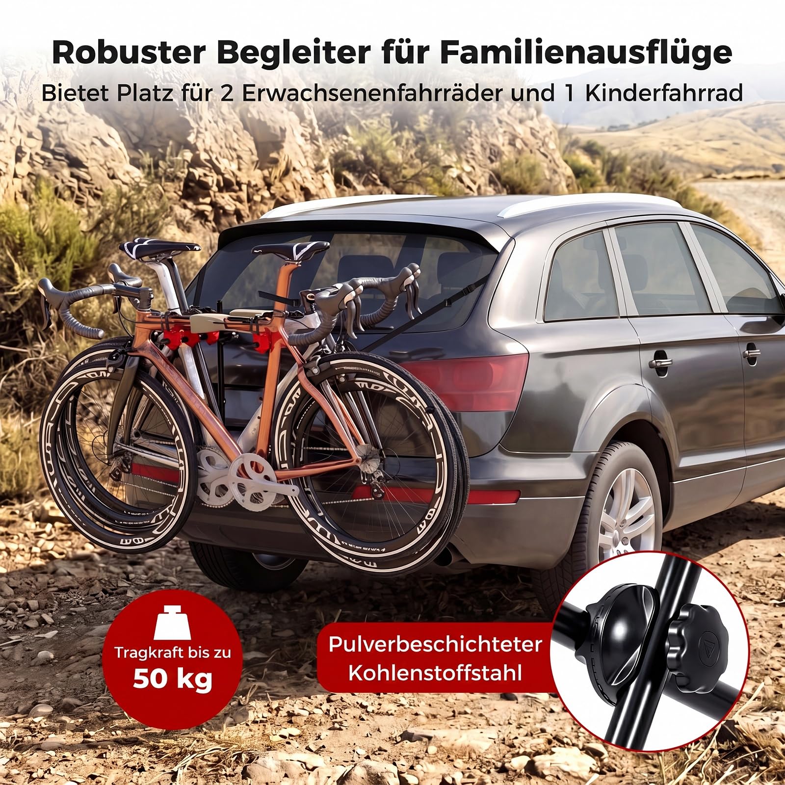 COSTWAY Kofferraum Fahrradträger für 3 Fahrräder