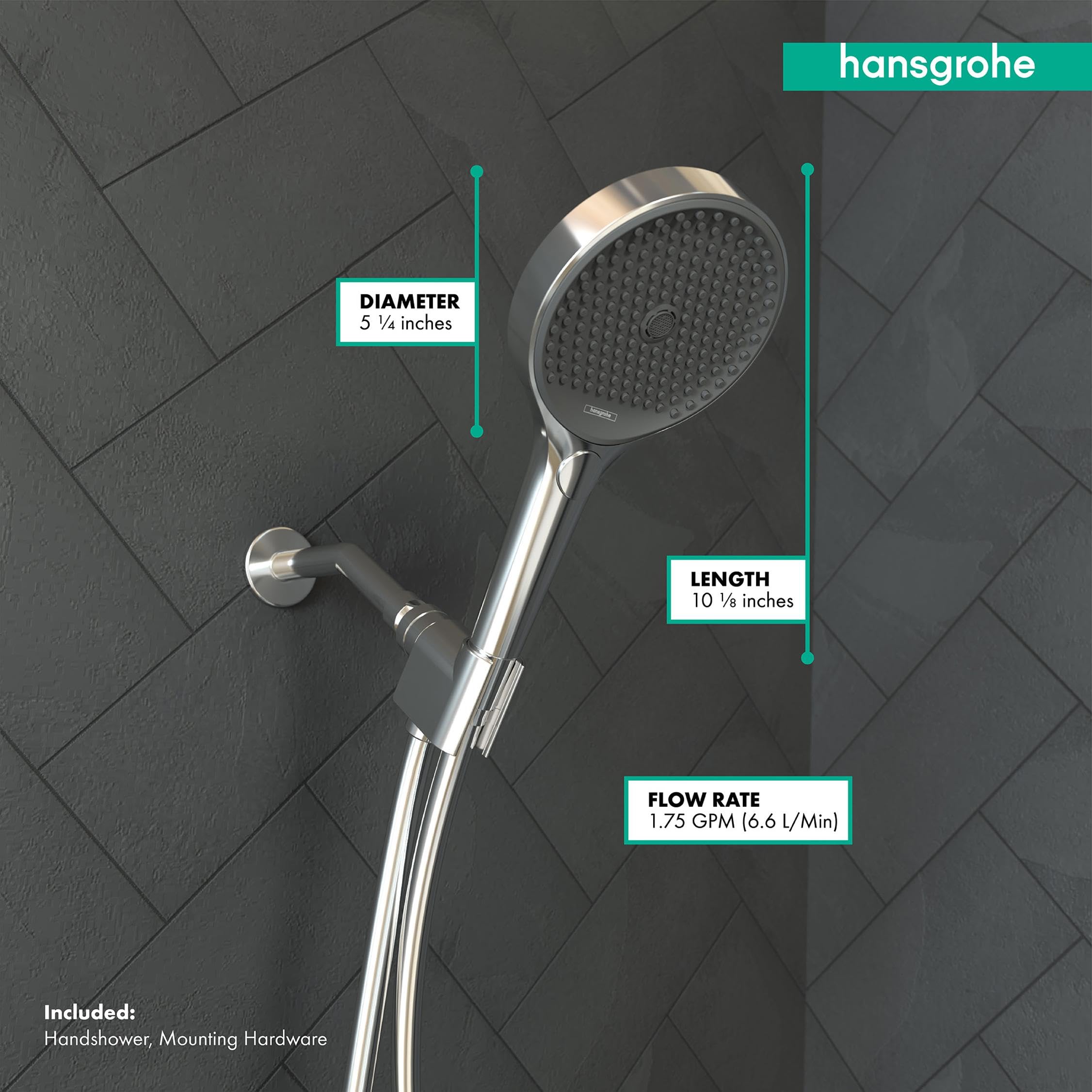 hansgrohe Rainfinity 3-Spray Handheld Shower Head 1.75 GPM, Chrome