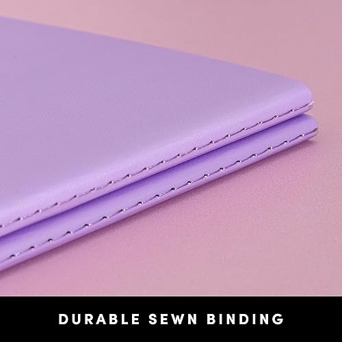 Miniatura 4 de PAPERAGE Cuaderno de diario forrado de cubierta suave, paquete de 2, burdeos, 100 páginas, grande de 7.5 x 9.5 pulgadas, con rayas universitarias,