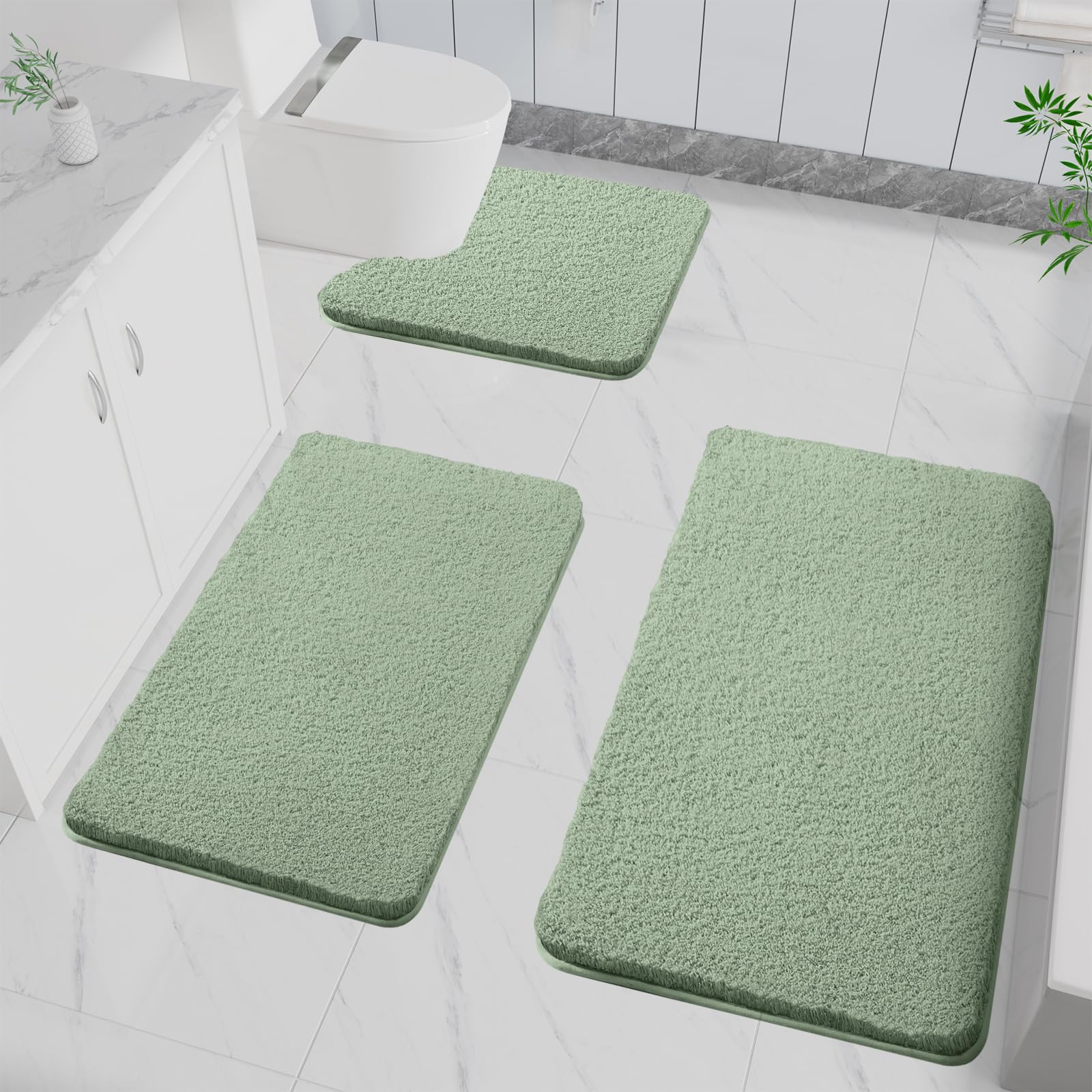 Tappetino Da Bagno Assorbente, Antiscivolo, a Pelo Lungo, in Microfibra