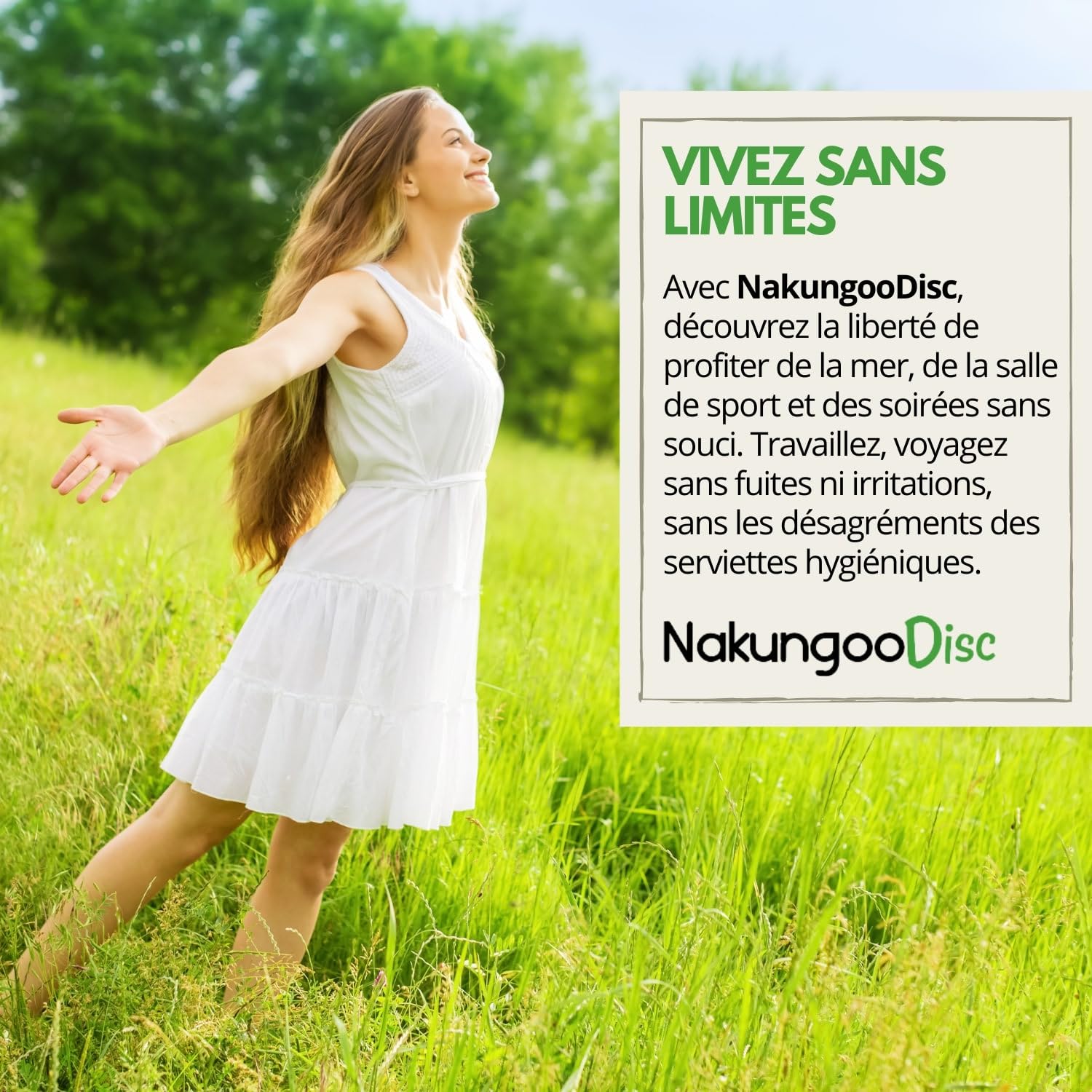 Nakungoo Disc Disque Menstruel Souple 100% Silicone Medical Certifié, Reutilisable, pour Rapports Sexuels | Kit 2 Tailles (S et L) pour Flux Abondant et Léger avec Stérilisateur et Accessoires