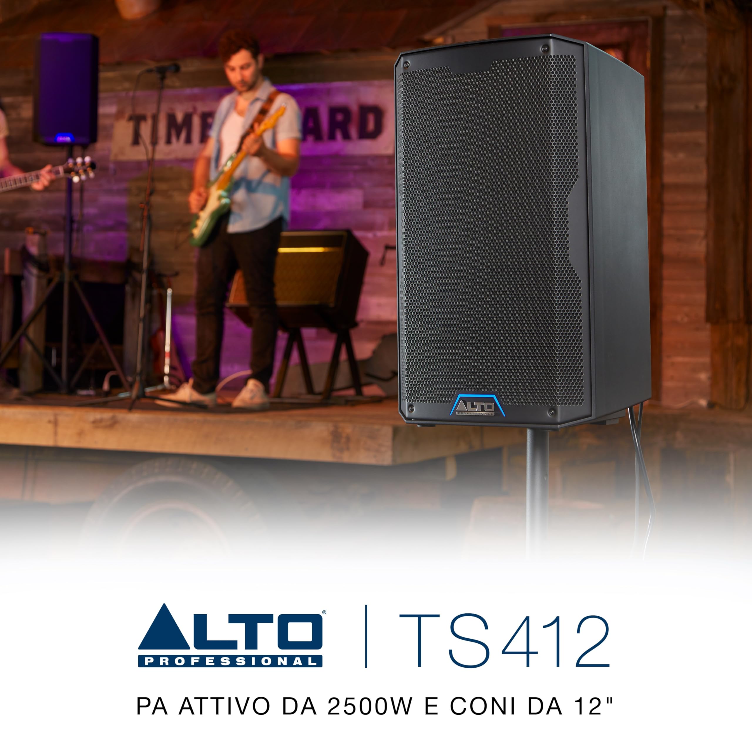 ALTO TS412 Cassa Amplificata Attiva da 12" e 2500W, Potente con Bluetooth, Mixer a 3 Canali, Connessione tra Altoparlanti Wireless, DSP e App