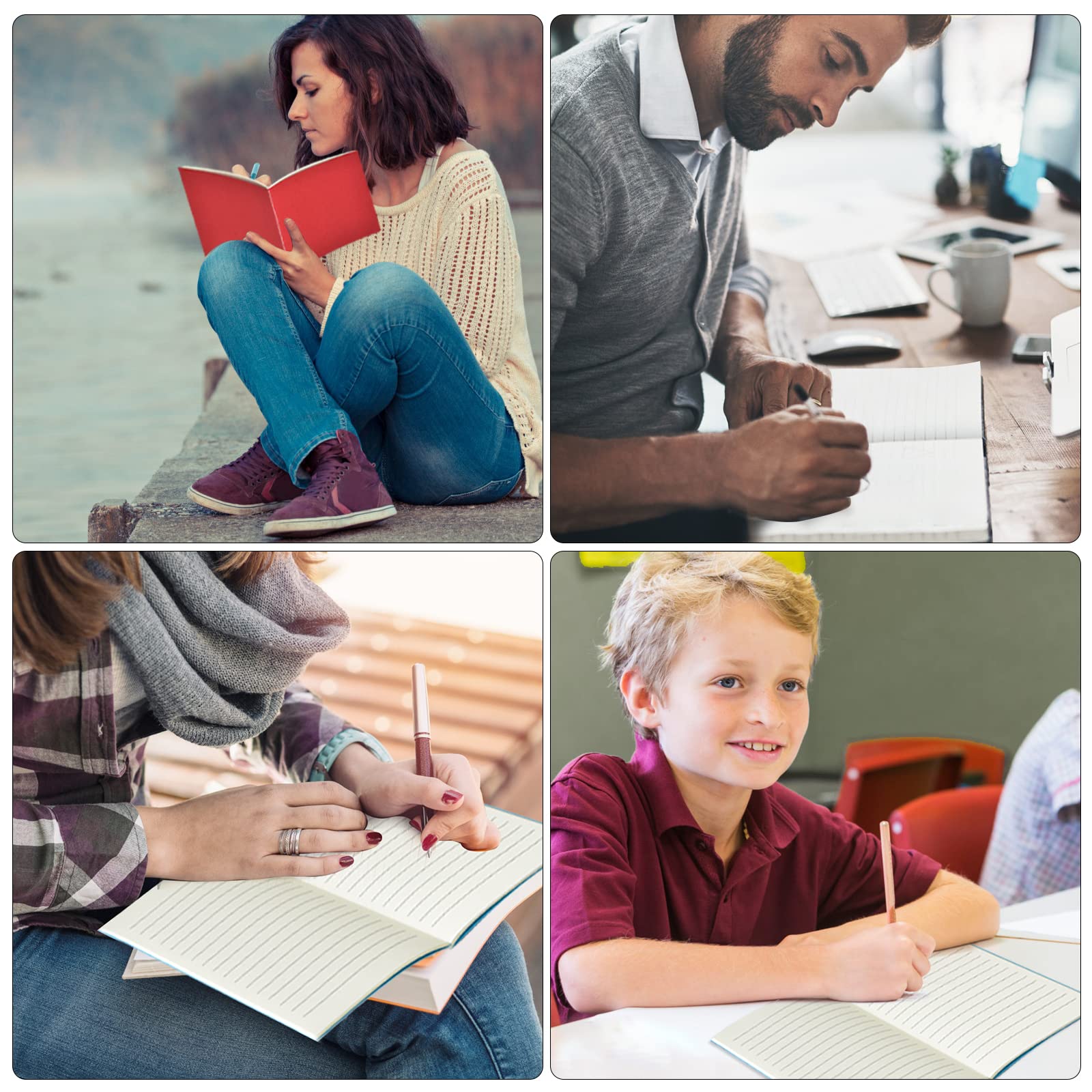 Coopay Paquete de 48 cuadernos coloridos a granel, tamaño A5, juego de viaje, bloc de notas, planificador, escritura, cuaderno de bocetos, diario de notas para niños, viajeros, estudiantes y oficina,