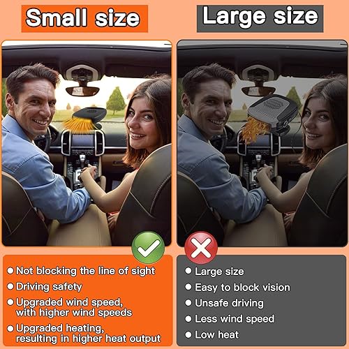 Miniatura 7 de Calentador de coche 2 en 1 para parabrisas de automóvil, calentadores rápidos que se enchufan al encendedor de cigarrillos, portátil, descongelador,
