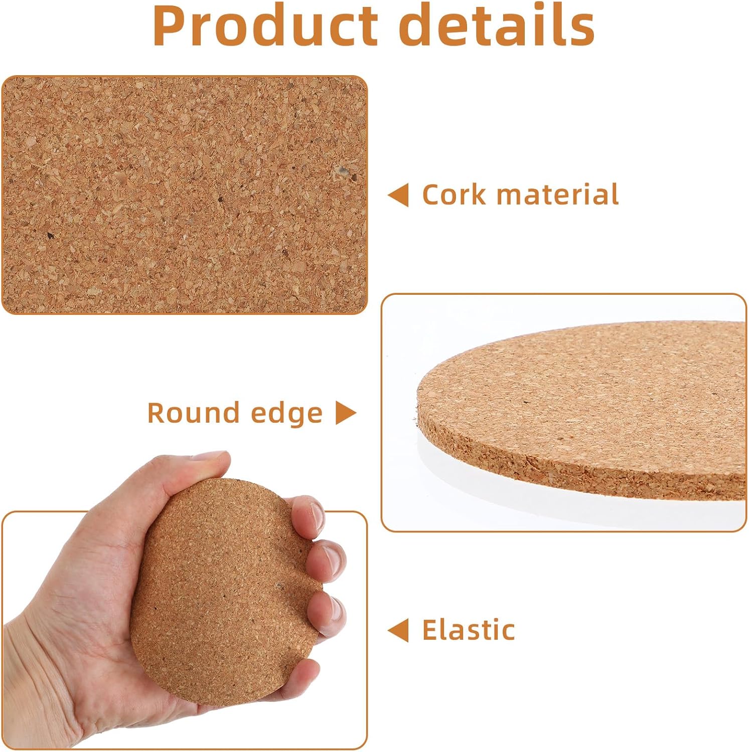 100 pcs Cork Coasters for Drinks, Blank Coasters DIY Crafts, Non-Slip, Heat-Resistant, Absorbent and Reusable Coffee Coaster for Home Tabletop Decoration - Image 3