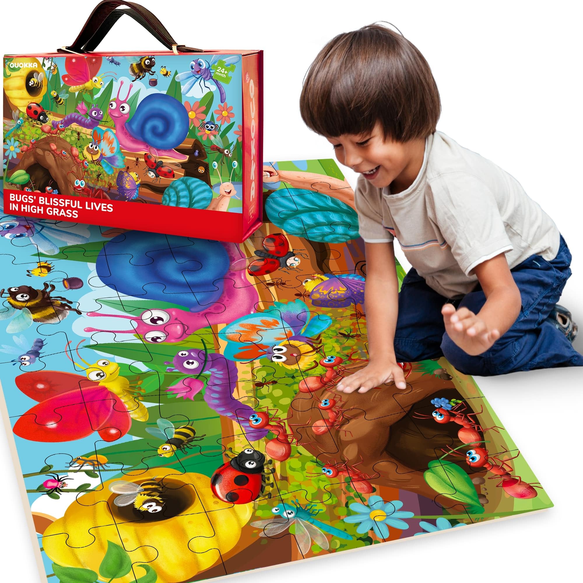 QUOKKA Floor Puzzles For 3 4 Year Olds, 60x90 cm 48 pc Giant Jigsaws For Children Age 4 5