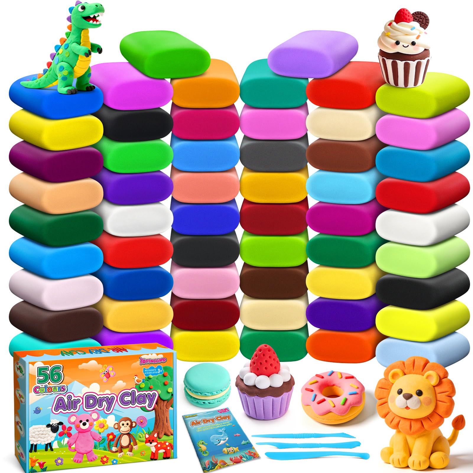 Air Dry Clay 56 Colors, Modeling Clay for Kids, DIY Molding Magic Clay
