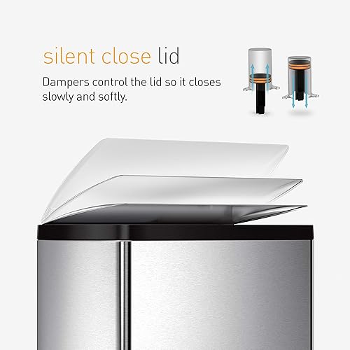 Miniatura 5 de Reciclador rectangular con pedal 12 galones