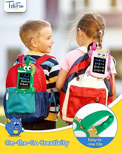 Miniatura 5 de TEKFUN NanoDoodle - Regalo para niños, juguetes de dinosaurio para niños, tablero de dibujo LCD de 4.5 pulgadas, regalo portátil de actividad,