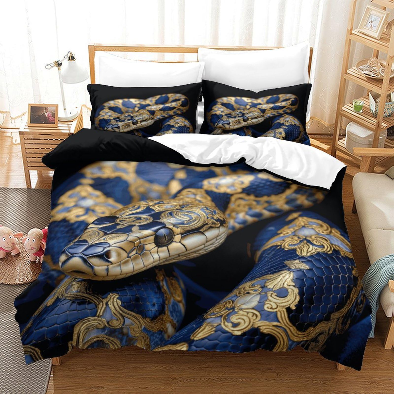 P1S9U7W5Y Baroque Luxury 3D Printed Duvet Cover Set 3pcs Microfiber European Style Bedding Set King（220x240cm）