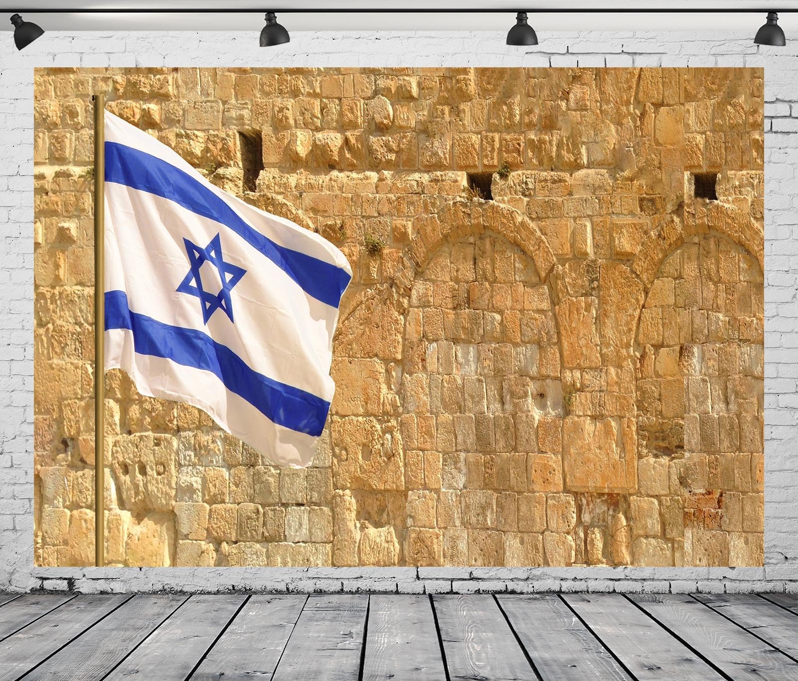 Amazon.com: Loccor 16 x 2.4 英尺(約4.6 x 2.4 公尺)布料西牆耶路撒冷背景以色列國旗耶路撒冷老城哀嚎牆壁背景以色列 古老耶路撒冷建築背景以色列旅行拍照道具: 電子