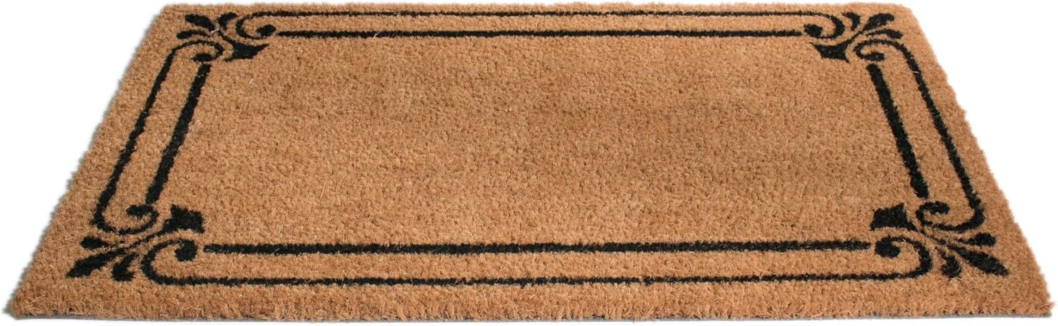 PVC Backed Coir Doormat, Frame Border, 18"x30"
