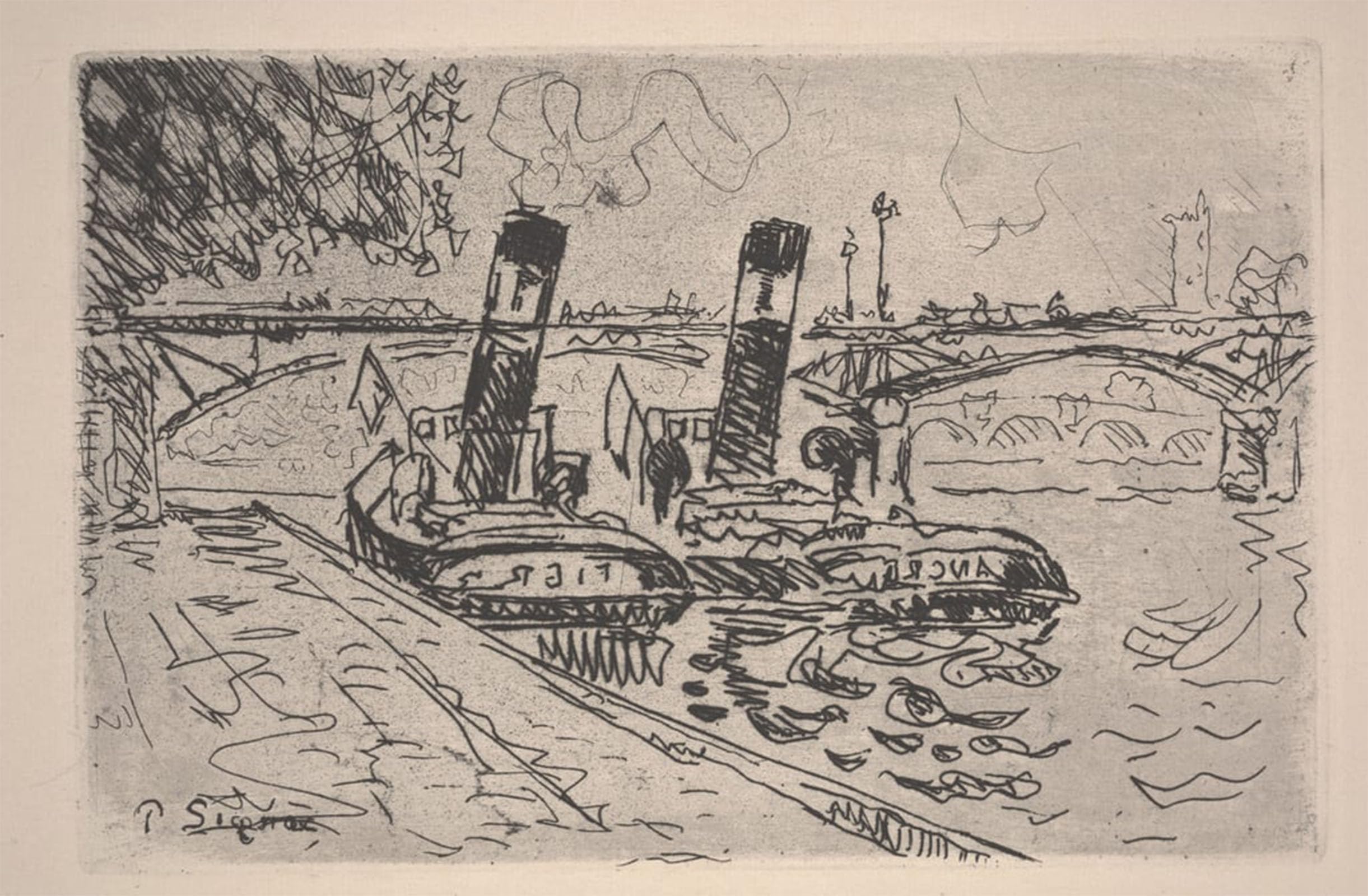 ARTXLXXBN Famous Painting Art Wall Decor Abstract Art Picture the Bridge of Arts by Paul Signac Animal Pictures for Home Decor 60x90cm