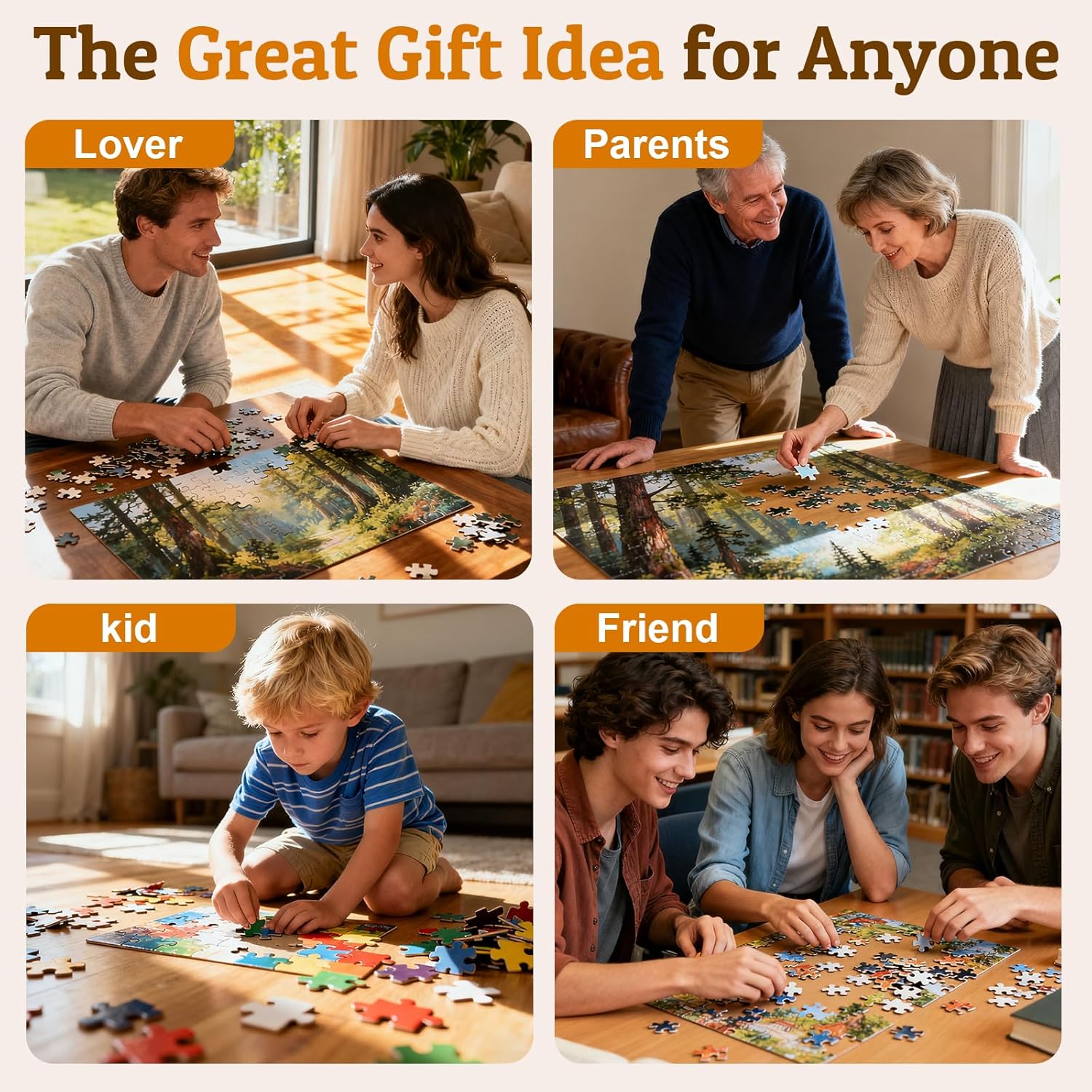 Custom Puzzles from Photos, 500 Pieces Personalized Jigsaw Puzzle with Your Picture or Text, Unique Gift for Christmas, Family, Wedding, Birthday (500-Horizontal)