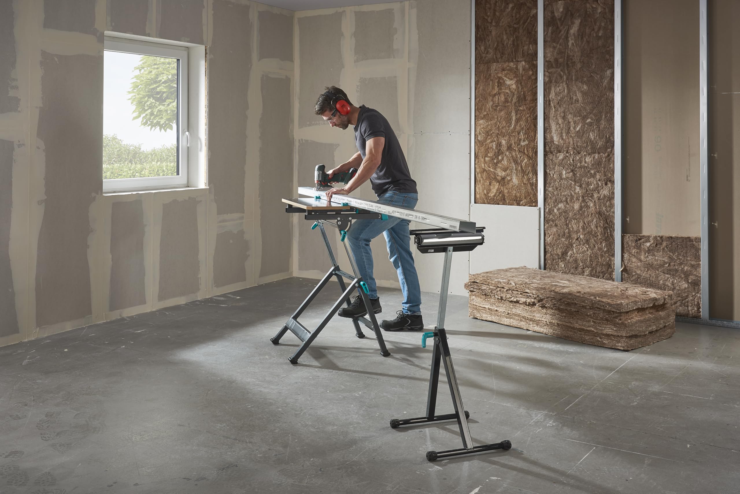 wolfcraft Supporto di appoggio e rulliera I 6102300 I Rulliera a tre funzioni per appoggiare o far slittare il pezza da lavorare