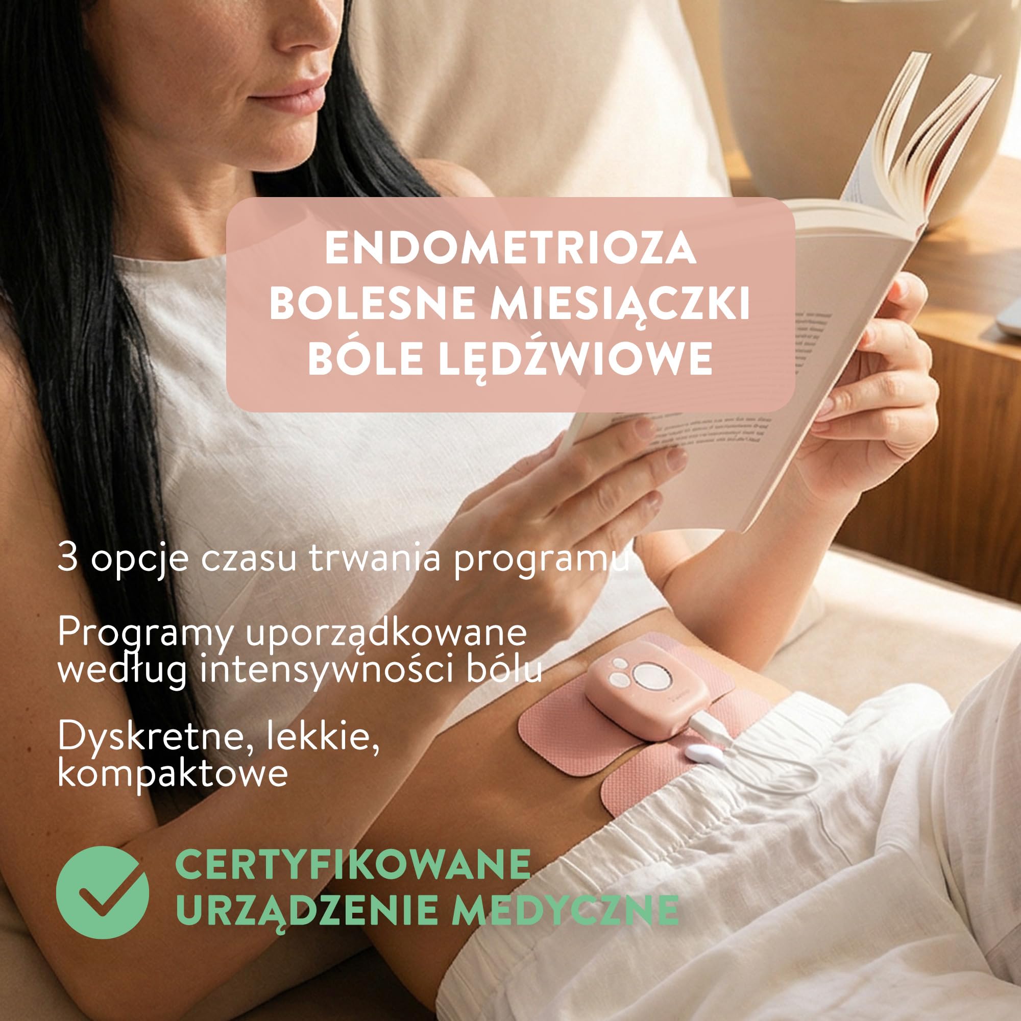 Pinktens – Połączone Urządzenie Medyczne, Na Bóle Menstruacyjne i Endometriozę, Wzmacnia i Ujędrnia Mięśnie Dna Miednicy, Zapobieganie Nietrzymaniu Moczu, Obniżeniu Narządów, Trener Mięśni Miednicy