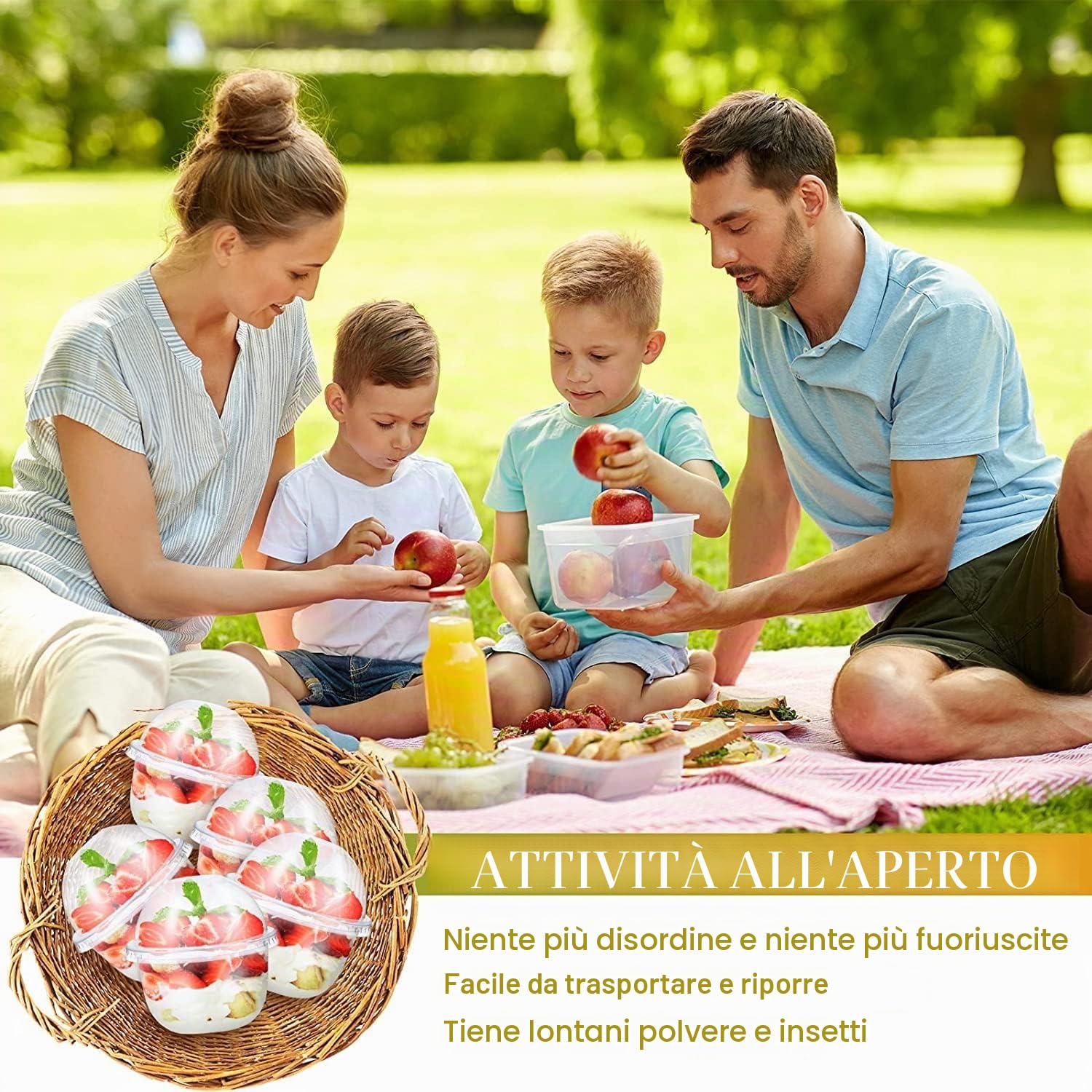 MIVIDE 100 Bicchieri da Dessert con Coperchio in Plastica, Bicchieri da Dessert 250 ml/9 oz, Tazze da Dessert con Coperchio per Mousse, Budini, Gelati, Matrimoni