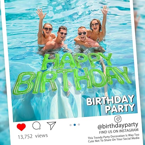 Miniatura 3 de Shappy Globos flotantes grandes de letras flotantes de 20 pulgadas con puntos adhesivos, decoraciones inflables de piscina para fiesta de cumpleaños