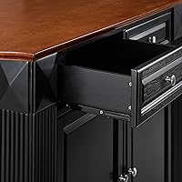 Vista 11 de Crosley Furniture Isla de cocina Drop Leaf/Barra de desayuno, negro