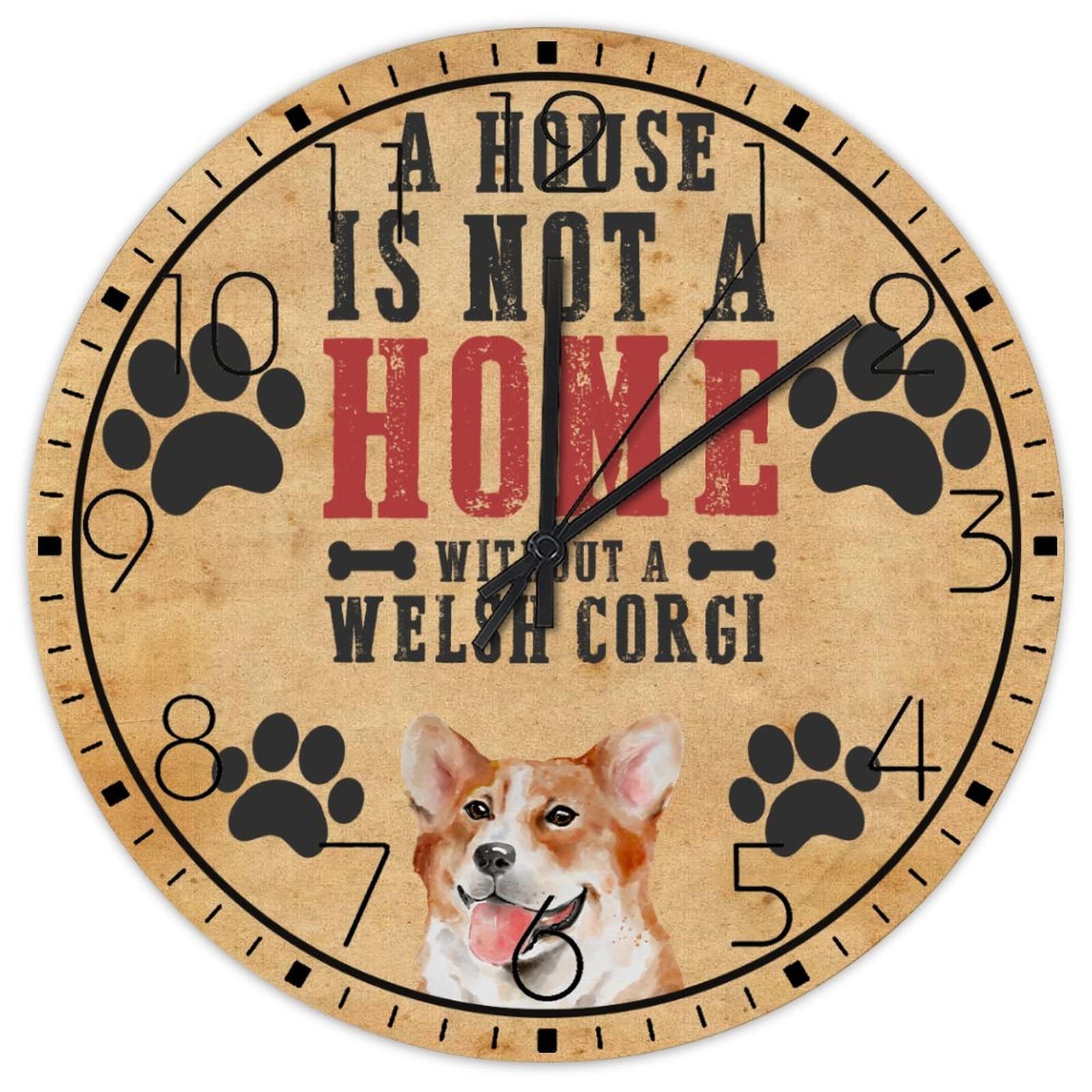 Horloge murale silencieuse de 30,5 cm en bois rond style ferme pour salon