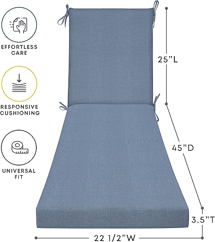 Miniatura 5 de Honeycomb Cojín de diván color azul liso jaspeado para exteriores Cojín de patio con relleno sintético reciclado, resistente a la intemperie,