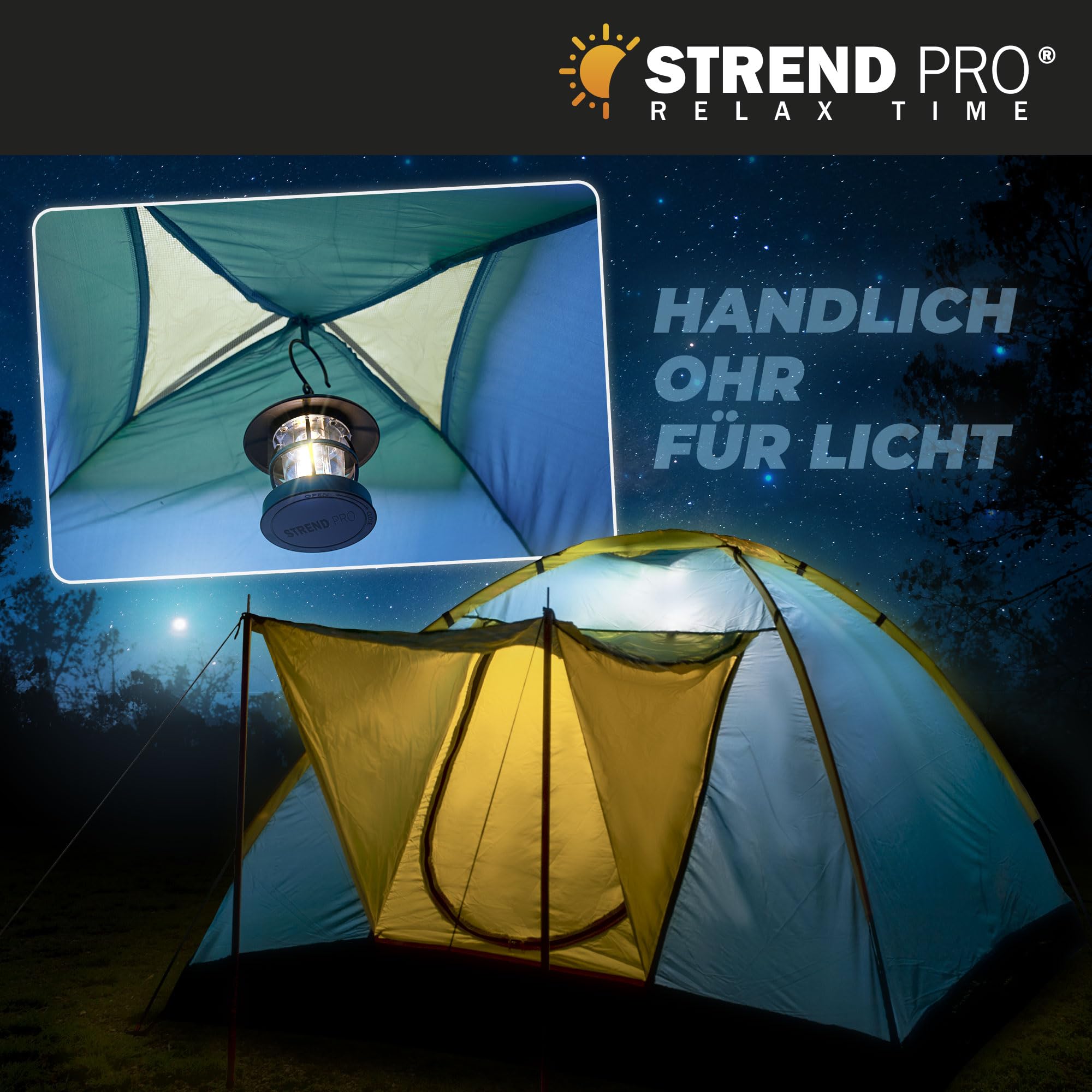 STREND PRO Campingzelt 4 Personen 205x205x120 cm – Zelt MIT VORZELT - Wurfzelt mit Markise, Kuppelzelt Wasserdicht, großes Zelt für Urlaub & Festival