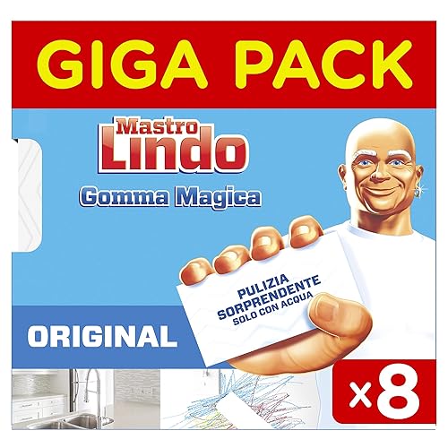 Immagine del prodotto Mastro Lindo Gomma Magica Detersivo Igienizzante Multisuperficie, Maxi Formato da 8 Pezzi, Rimuove le Macchie Difficili, Germi e Batteri, Igienizza le Superfici