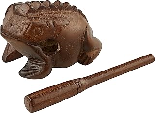 Meinl Percussion FROG-M Medium Wooden Frog Guiro, African Brown