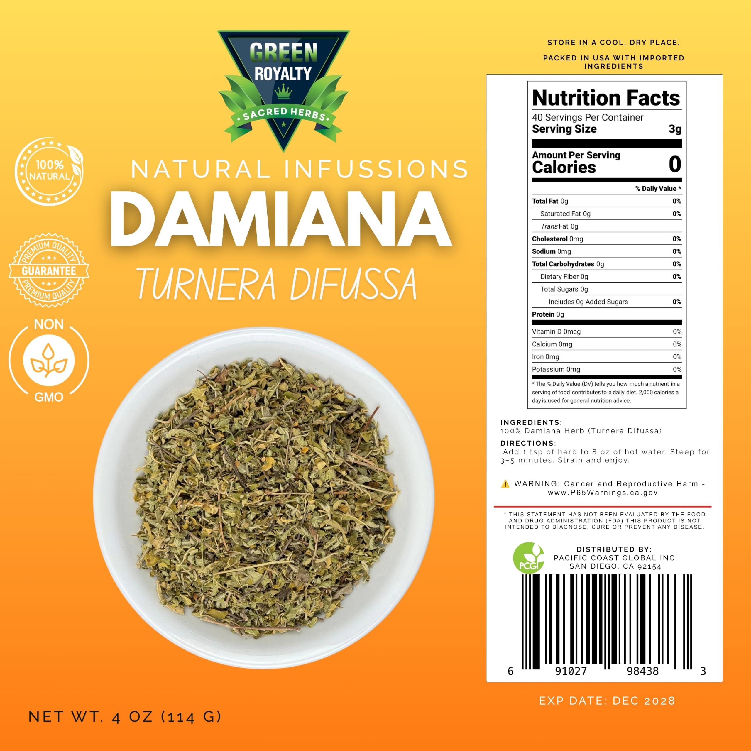 Amazon.com : Natural Infusions – Damiana Leaf 4oz | Loose Herbal
