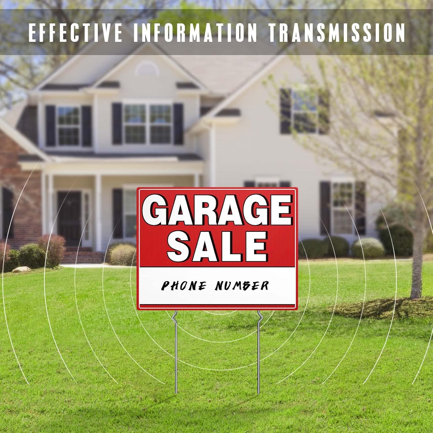 Garage Sale Sign, 17 x 13 Double-Sided With Stakes and Arrow Stickers - Weather-Proof (3 Pack)