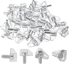 30pcs 1/8 Inch (3mm) Shelf Support Peg, Clear Plastic Cabinet Shelf Pins, Shelf Supports Pins for Closet, Kitchen, Furniture Shelves Holder Pegs