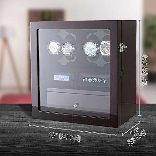 Miniatura 7 de 4 Watch Winder with 5 Watch Storage Space, LCD Display, Touch Control and Interior Light