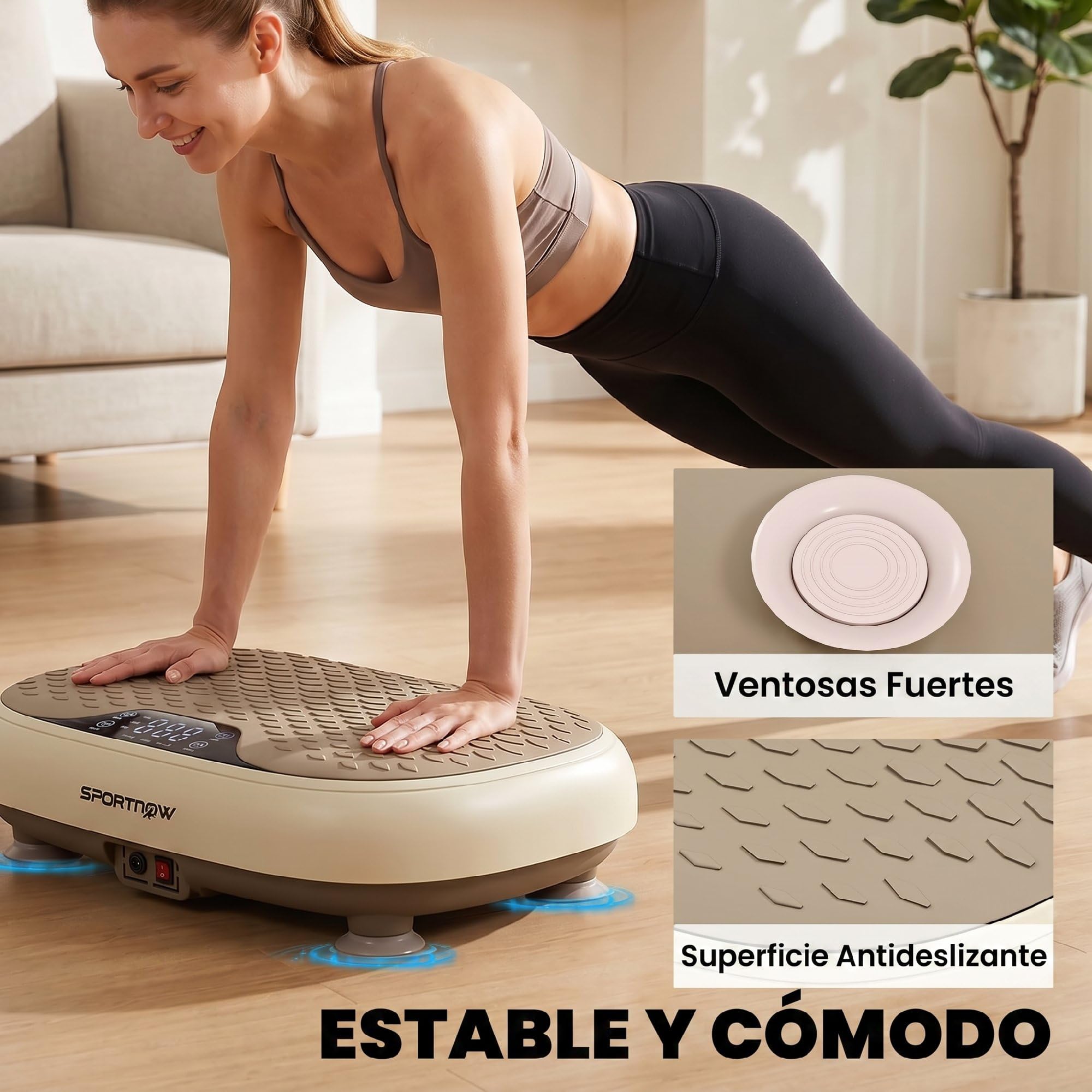 SPORTNOW Plataforma Vibratoria, 20 Velocidades, 3 Programas, Plataforma Vibración Muscular 150W con Pantalla LED, Mando a Distancia, Máquina para Hacer Ejercicio en Casa, Adelgazar, Drenaje Linfático