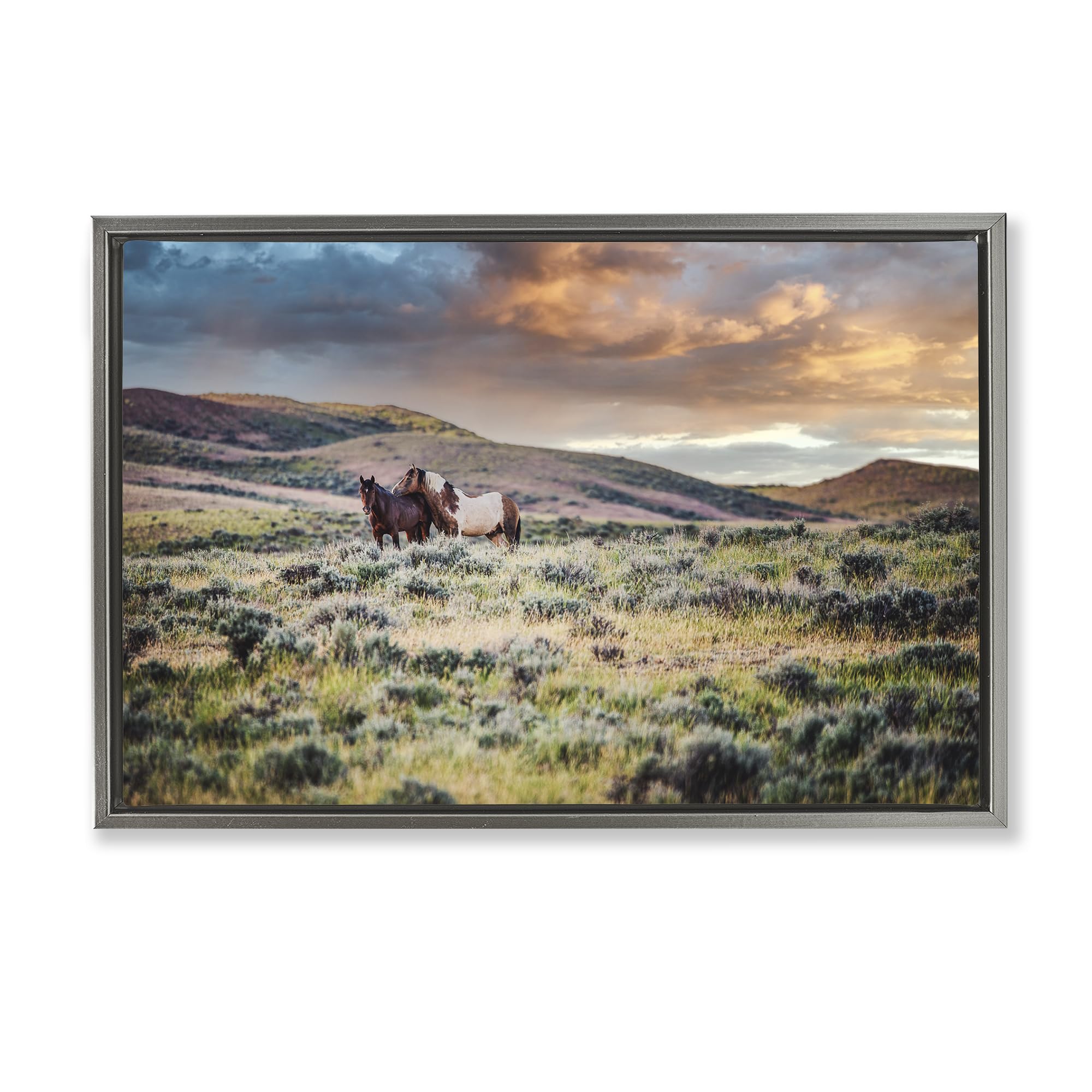 'Stay Close Horses'| Floating Frame Canvas Art