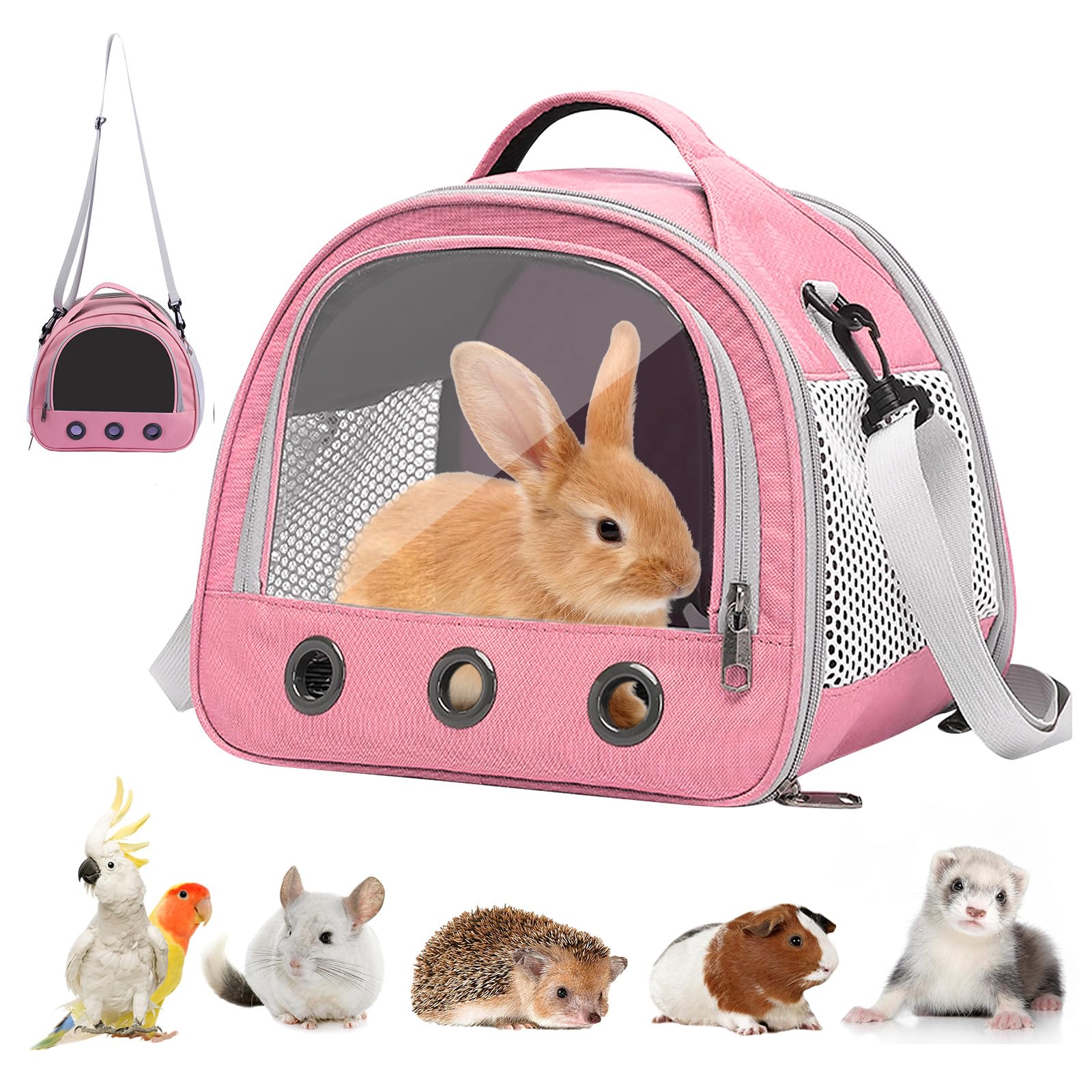 Sac de Transport pour Petits Animaux, Sac Transport Chat Chien, Cage Transport Lapin, Sac Chat Portable, Sac Voyage Chat Pliable, Sac de Voyage pour Animal, pour Oiseaux, Chatons, Chiots, Hamsters (P)