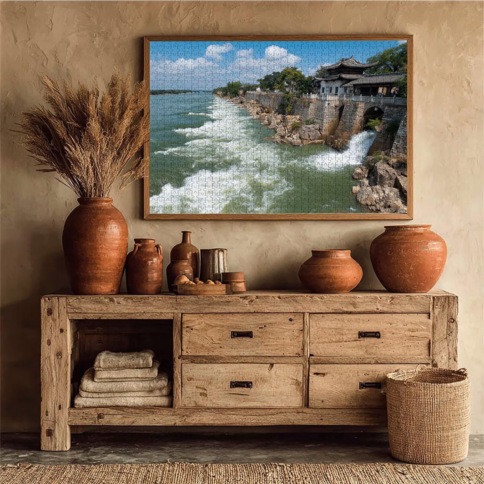 Krajobraz Puzzle 6000 sztuk dla dorosłych, drewniane puzzle z pudełkiem 179 x 105 cm, pomysł na prezent dla kobiet, zabawne gry rodzinne, gry wyzwania, wykwintne pudełko na prezent, wystrój domu
