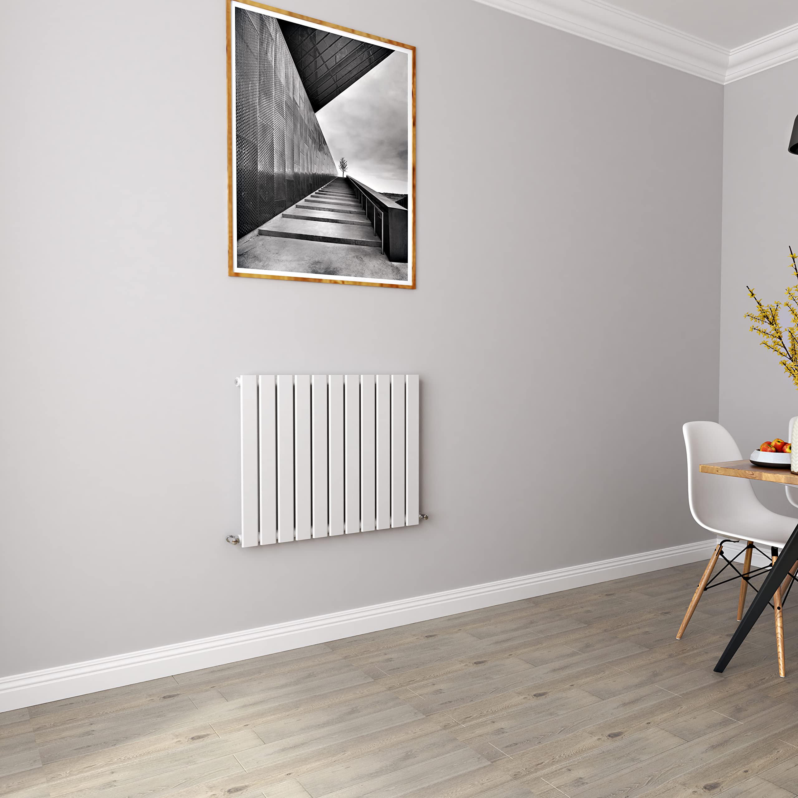 Biubiubath White Radiators Horizontal Small Rad Single Flat Panel Central Heating Radiators 600 * 748Mm