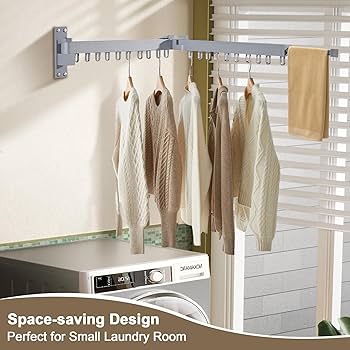Retractable Laundry Dryer Rack Foldable Wall-Mounted Clothes Dying