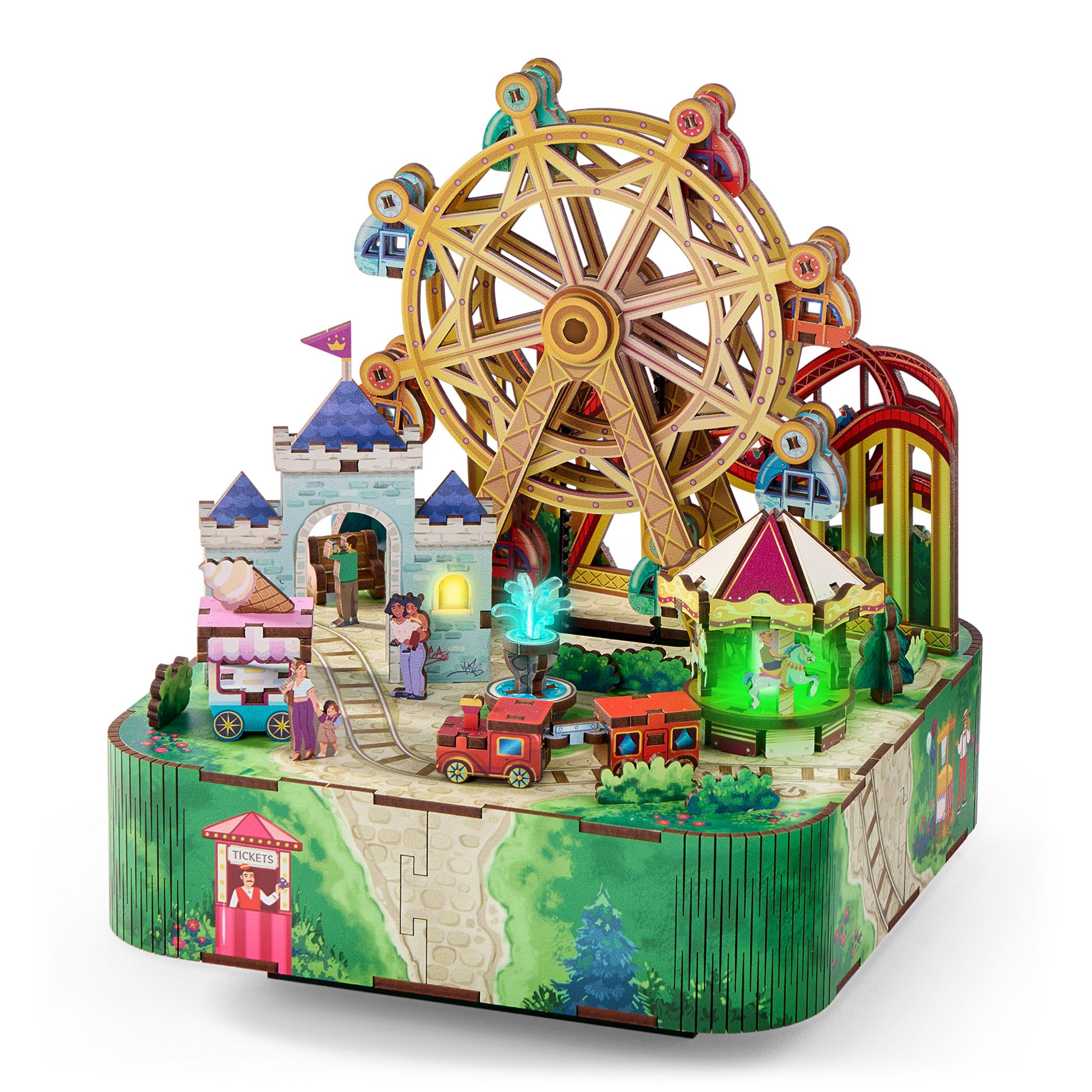 Arkitec State Fair 3D Puzzle Build Kit with Lights and Movement, 3D Models