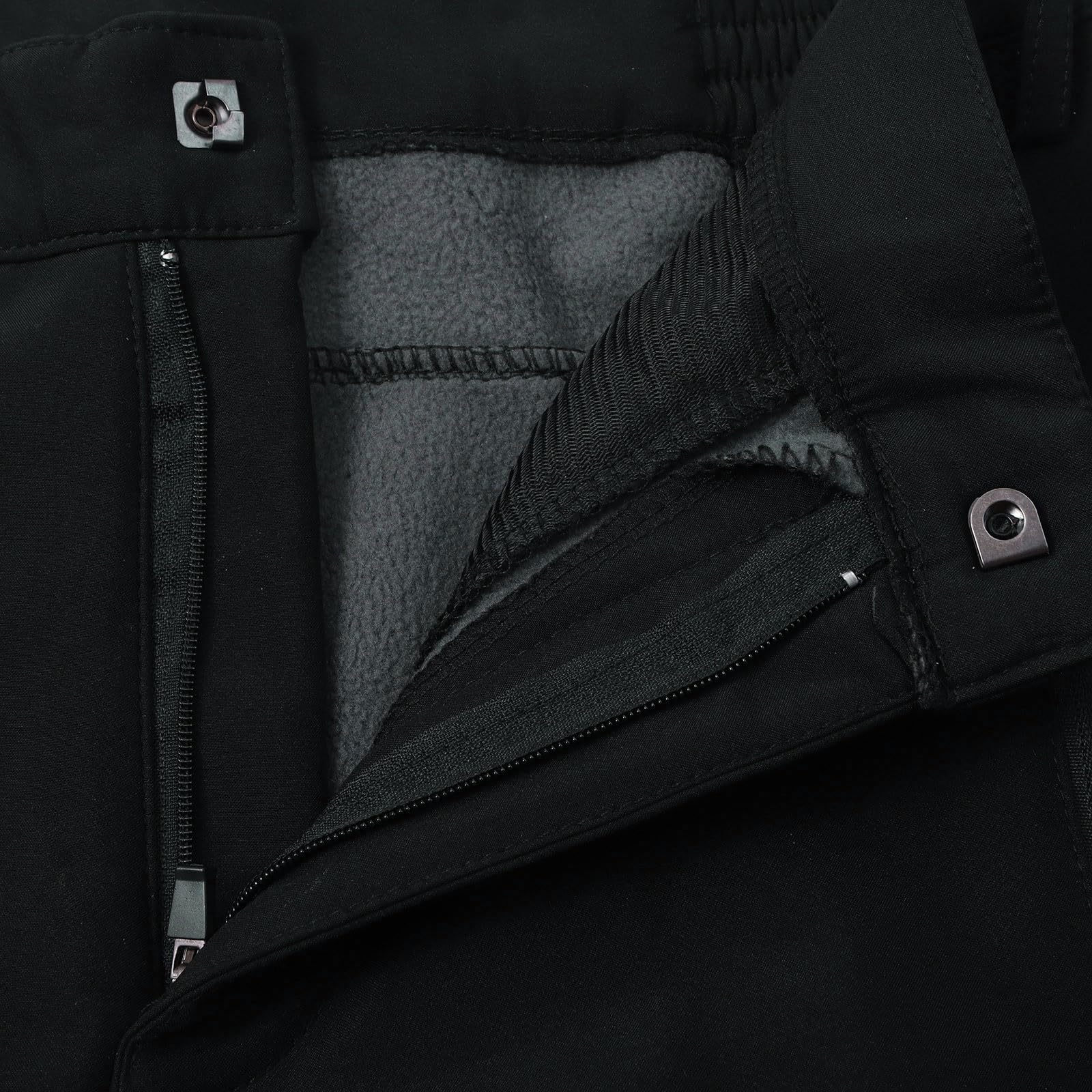 Pantalones de lluvia impermeables con forro polar para mujer, senderismo, pesca, elásticos, cintura alta