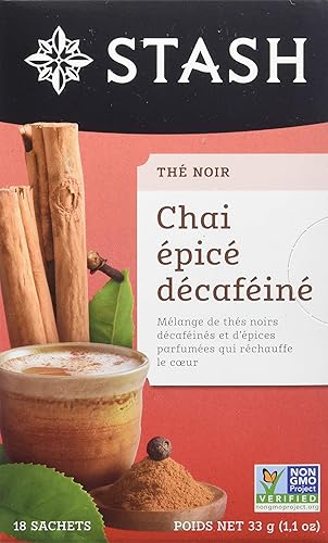 Miniatura 3 de Stash Té negro descafeinado Chai Spice - Té negro descafeinado sin OMG verificado por proyecto de primera calidad sin ingredientes artificiales, 18