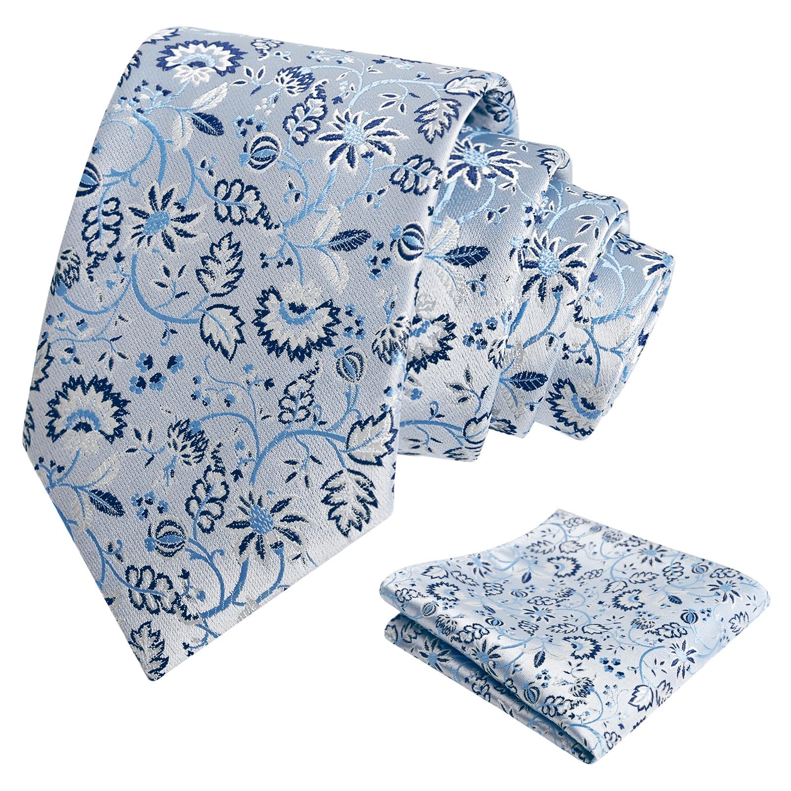 Alizeal Mens 3.15inches Leaf Flower Pattern Tie Set